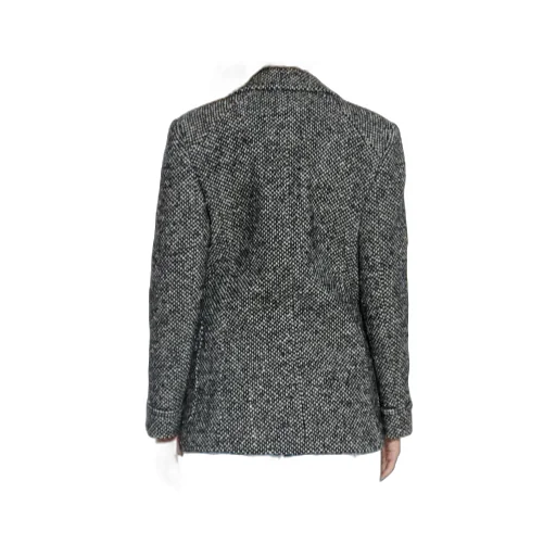 Flap-Pockets Tweed Jacket