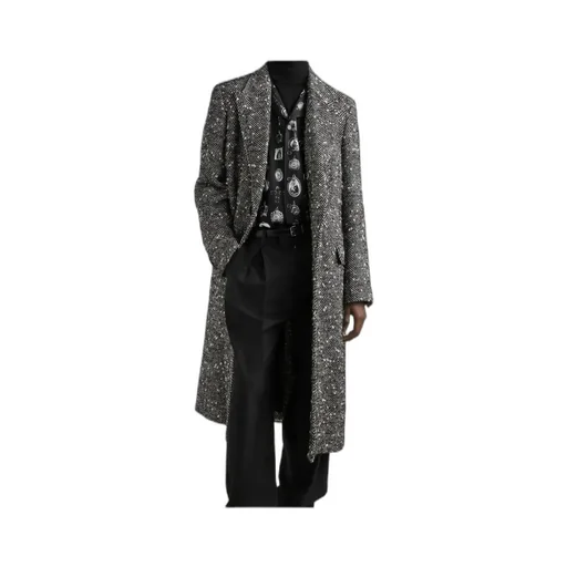 Single-Breasted Herringbone Coat