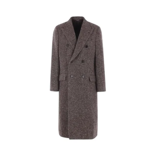 Herringbone Double-Breasted Coat