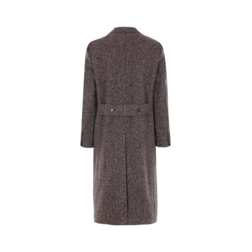 Herringbone Double-Breasted Coat