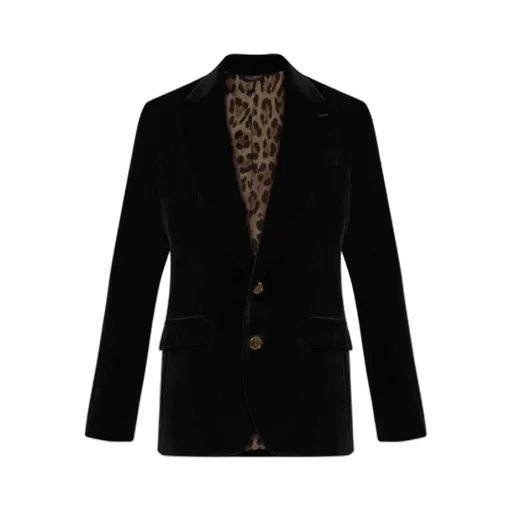 Velvet Notched-Lapel Blazer