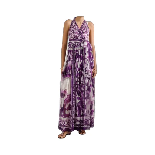 Majolica-Print Maxi Dress