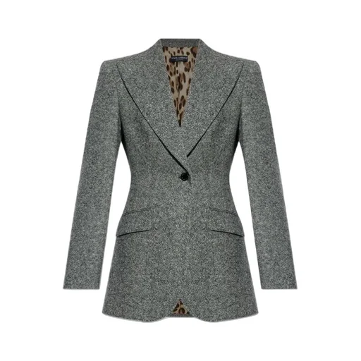 Single-Button Tweed Jacket