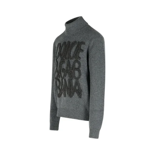 Logo-Detail Ribbed Turtleneck Sweater