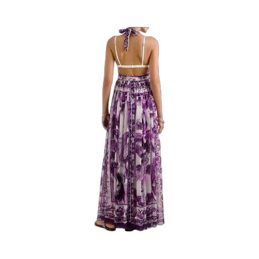 Majolica-Print Maxi Dress