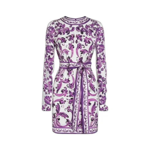 Majolica-Print Mini Dress