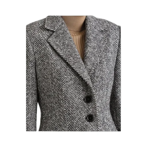 Herringbone Buttoned Coat