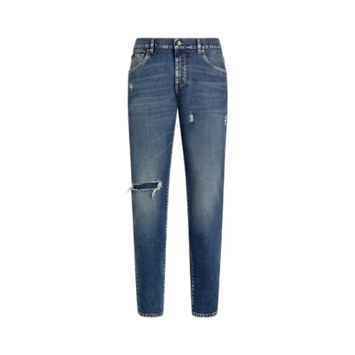 Straight Leg Distressed Jeans