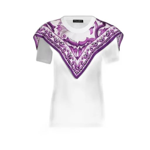 Foulard-Panelled Cotton T-Shirt