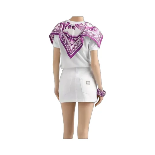 Foulard-Panelled Cotton T-Shirt