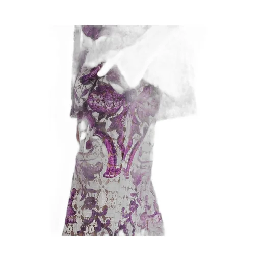 Majolica-Printed Crochet Lace Trousers