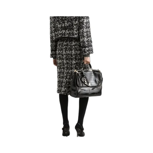 Tweed Checked Midi Skirt