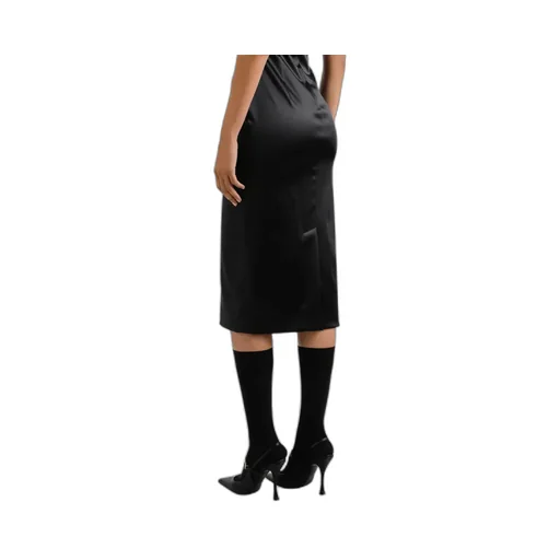 Square-Neck Satin Midi Dress