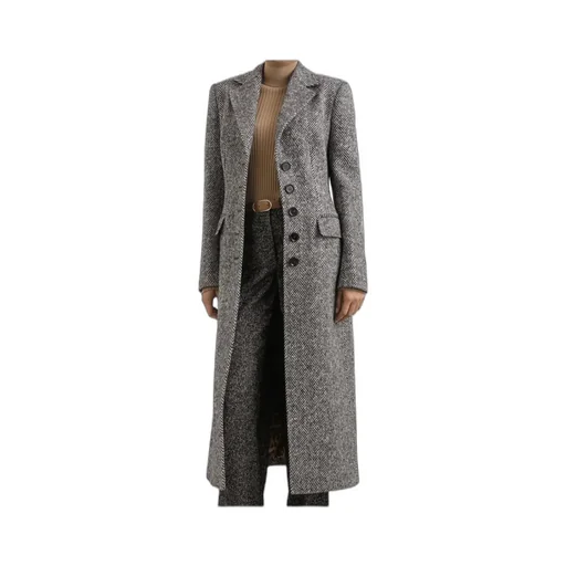 Herringbone Buttoned Coat