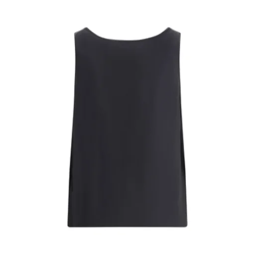 Logo Plaque Silk Top