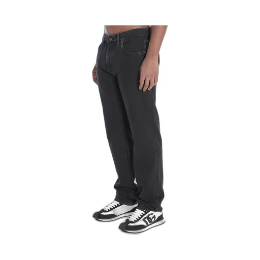 Logo Plaque Cotton Jeans