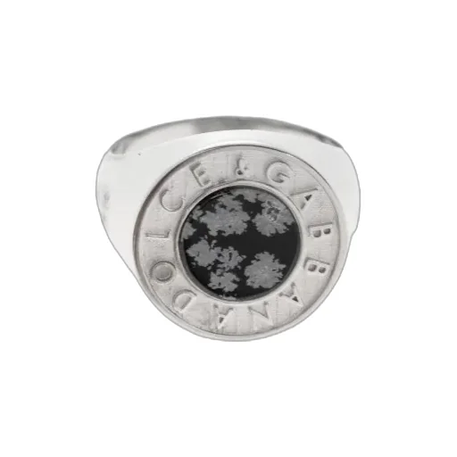 Logo Ring With Stone Detail