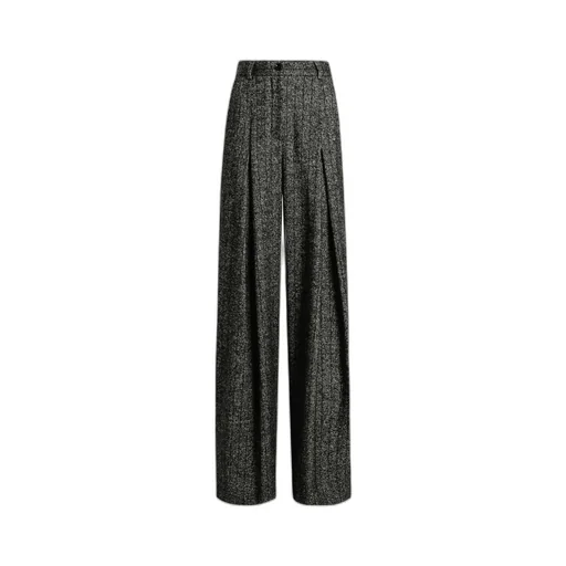 Pleated Tweed Trousers
