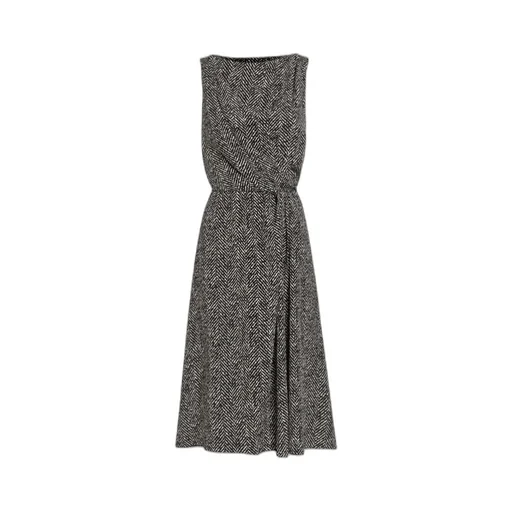 Herringbone Sleeveless Midi Dress