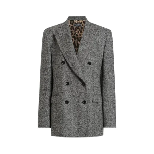 Herringbone Double-Breasted Jacket