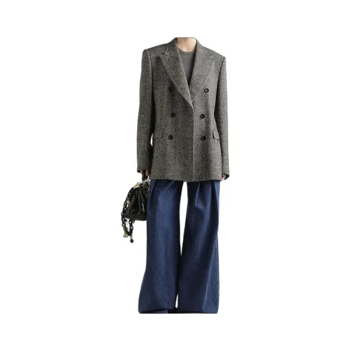 Herringbone Double-Breasted Jacket