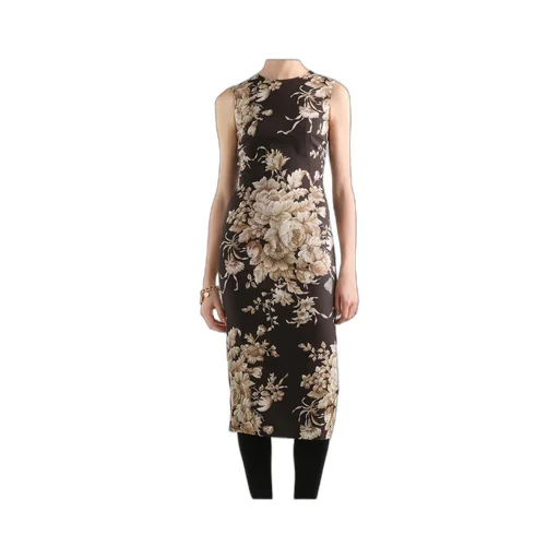 Floral-Print Sleeveless Midi Dress