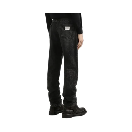 Logo Plaque Cotton Jeans