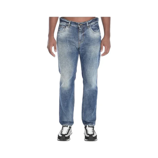 Faded-Effect Logo-Plaque Jeans