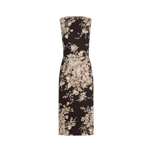 Floral-Print Sleeveless Midi Dress