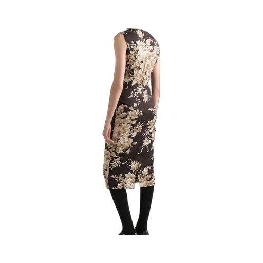 Floral-Print Sleeveless Midi Dress