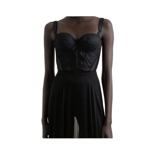Lace-Embellished Corset Top