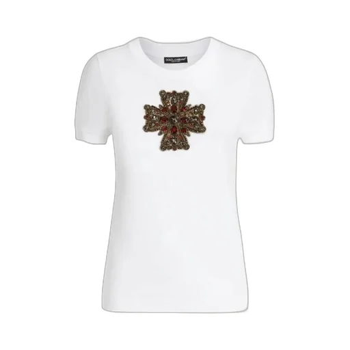 Cross Embellished Crewneck T-Shirt