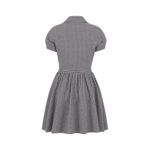 Flared Dress With Puff Sleeves