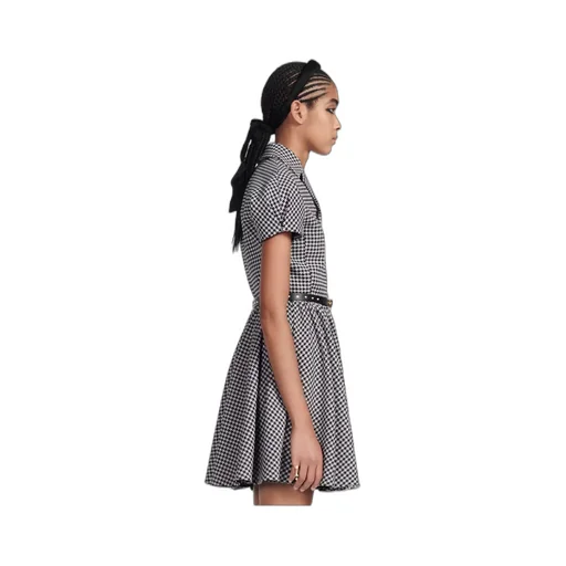Flared Dress With Puff Sleeves