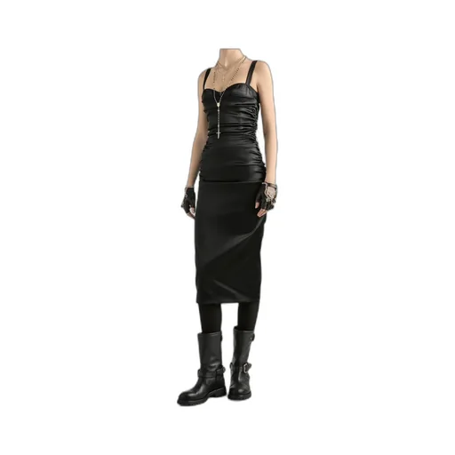 Ruched Satin Dress