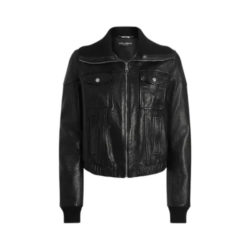 Bomber-Style Leather Jacket