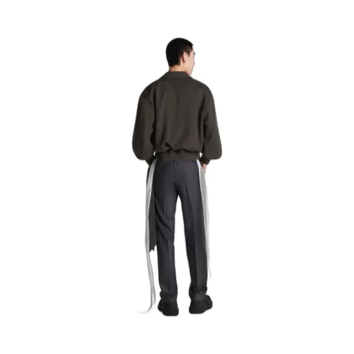 Button Detailed Straight-Leg Trousers
