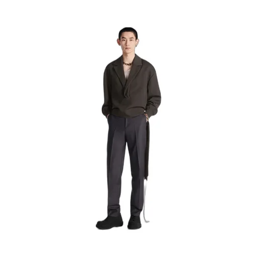 Button Detailed Straight-Leg Trousers