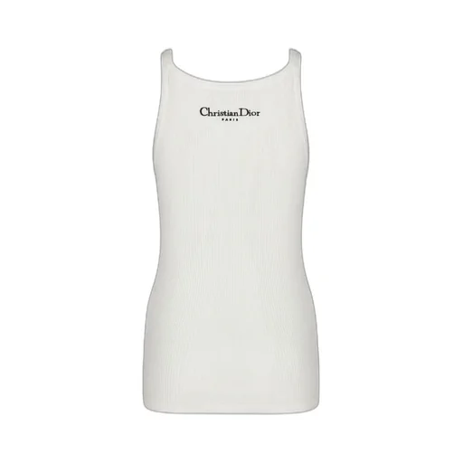 Christian Dior Logo Embroidered Ribbed Singlet