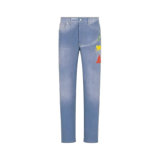 Logo Patch Straight-Leg Jeans