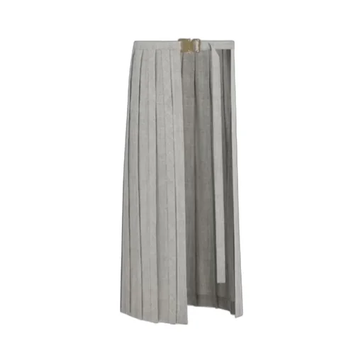 Belted Pleated Skirt