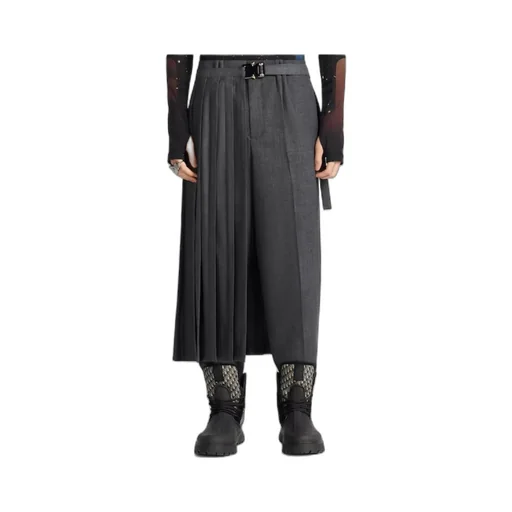 Belted Pleated Skirt