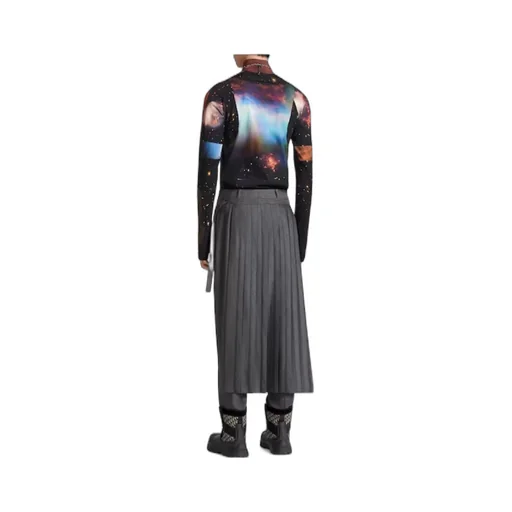 Belted Pleated Skirt