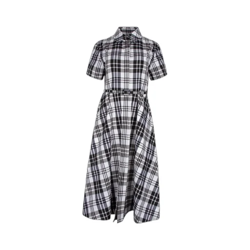 Logo Plaid Dress