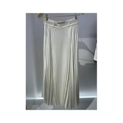 Pleated High Waist Midi Skirt