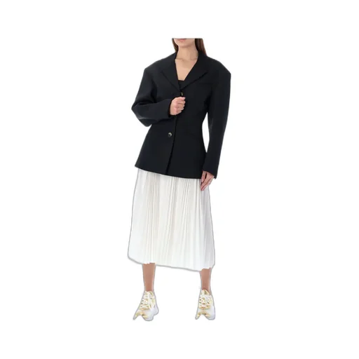 Pleated High Waist Midi Skirt