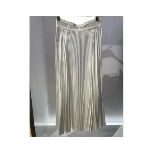 Pleated High Waist Midi Skirt