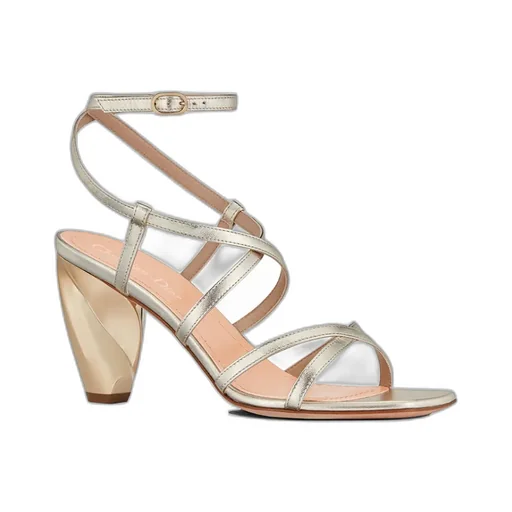 Laminated Leather High-Heeled Sandals