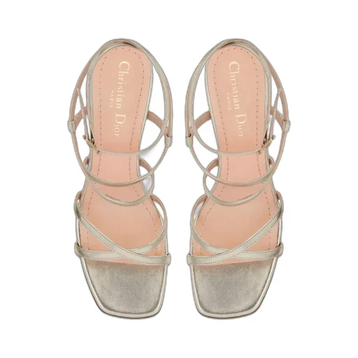 Laminated Leather High-Heeled Sandals
