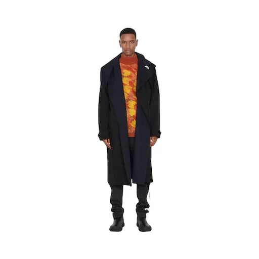 Black Double-Breasted Windbreaker